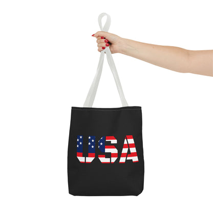Patriotic USA Print Tote Bag, Reusable Shopping Bag, 4th of July Gift, Summer Carryall, American Flag Style - TRV