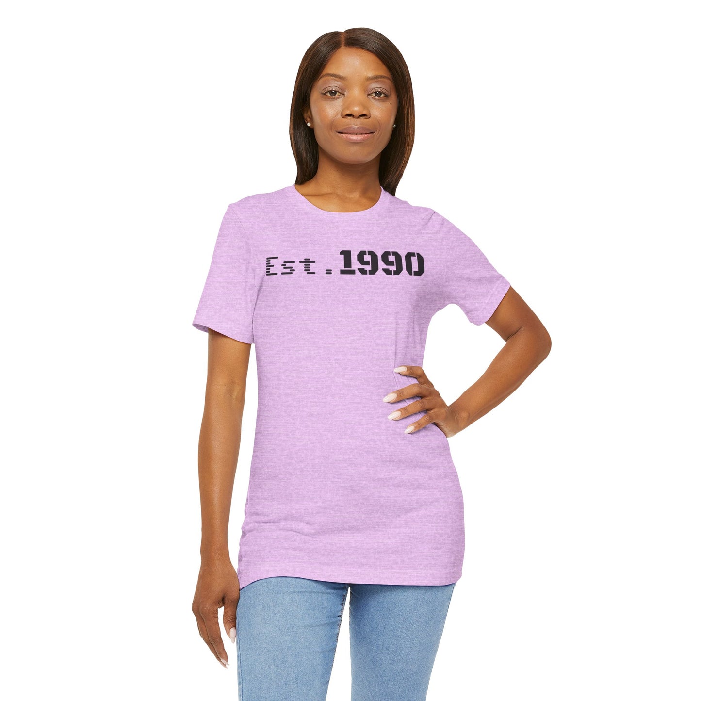 Unisex Est. 1990 Nostalgic Jersey Tee - Perfect Gift, Vintage Style, Retro Fashion, Birthday Celebration, Casual Wear - TRV
