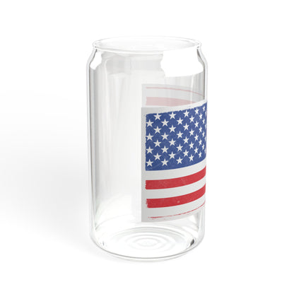 American Flag Sipper Glass — 16oz Patriotic Drink Tumbler with Straw