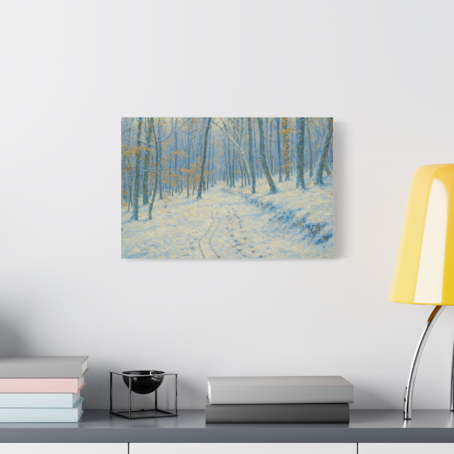 Winter Woodland Canvas Print — Snowy Forest Matte Stretched Wall Art