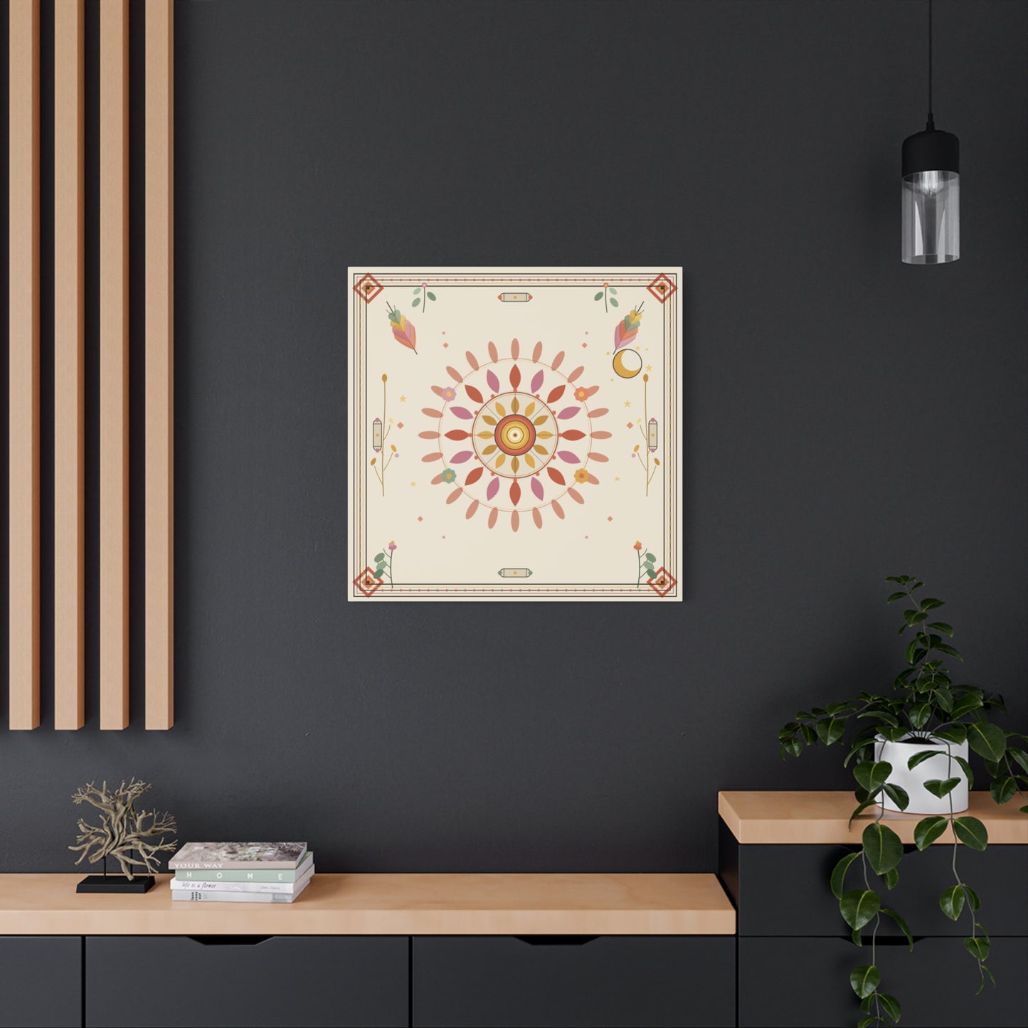 Boho Sun Mandala Matte Canvas