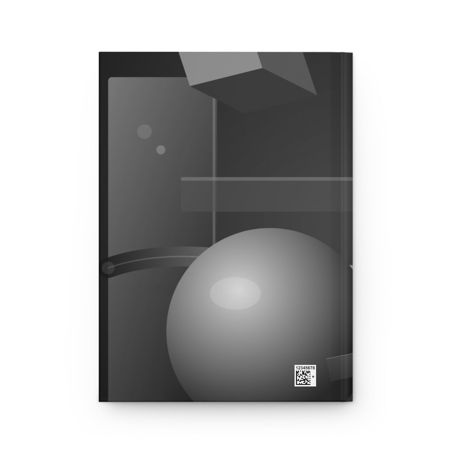 Abstract geometric spheres hardcover journal with matte finish, featuring modern design on a durable paper notebook by Printify.