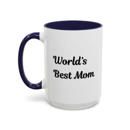 World's Best Mom Accent Coffee Mug - 11oz & 15oz - Perfect Gift for Mother's Day