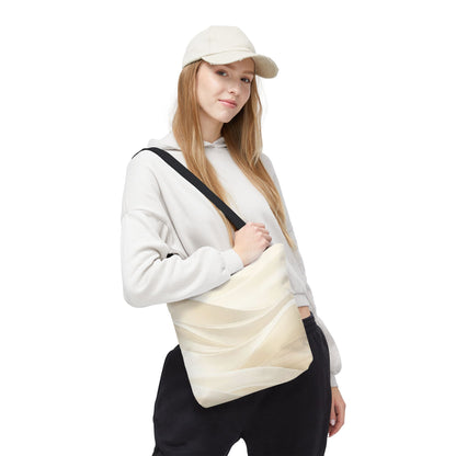 Cream Abstract Waves Tote Bag | Neutral Swirl Pattern