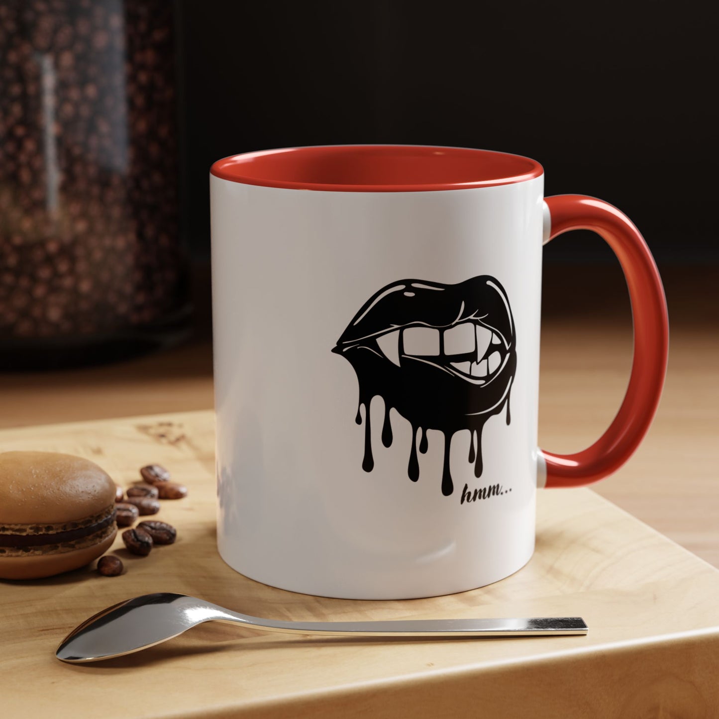 Vampire Lip Accent Coffee Mug - 11oz & 15oz - Unique Halloween Gift