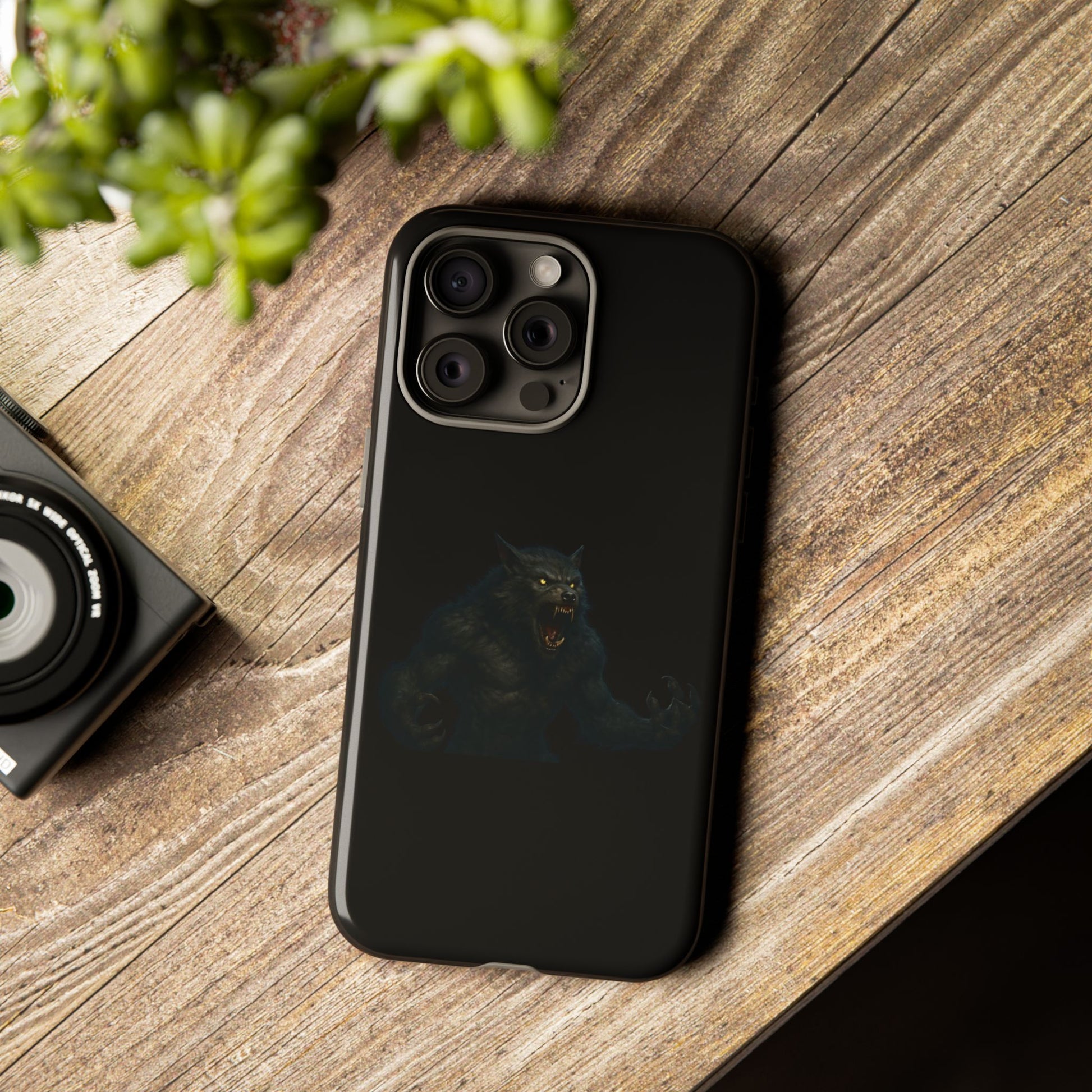 Werewolf Phone Case, Tough Cases, Black Panther Design, Gift for Animal Lovers, Phone Accessories, Fierce Phone Protection - TRV