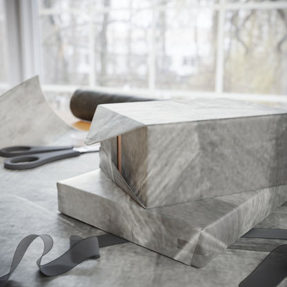 Gray Marble Wrapping Paper Roll — Neutral Watercolor Gift Wrap for Weddings, Birthdays & Minimalist Packaging
