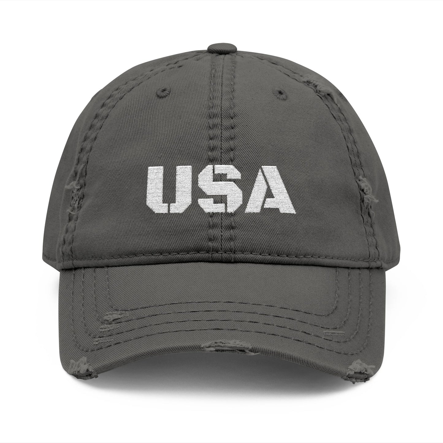 Distressed USA Dad Hat, Casual Cap, Vintage Style Hat, Unisex Baseball Cap, Embroidered Hat for Dad, Perfect Gift for Dad's Day - TRV