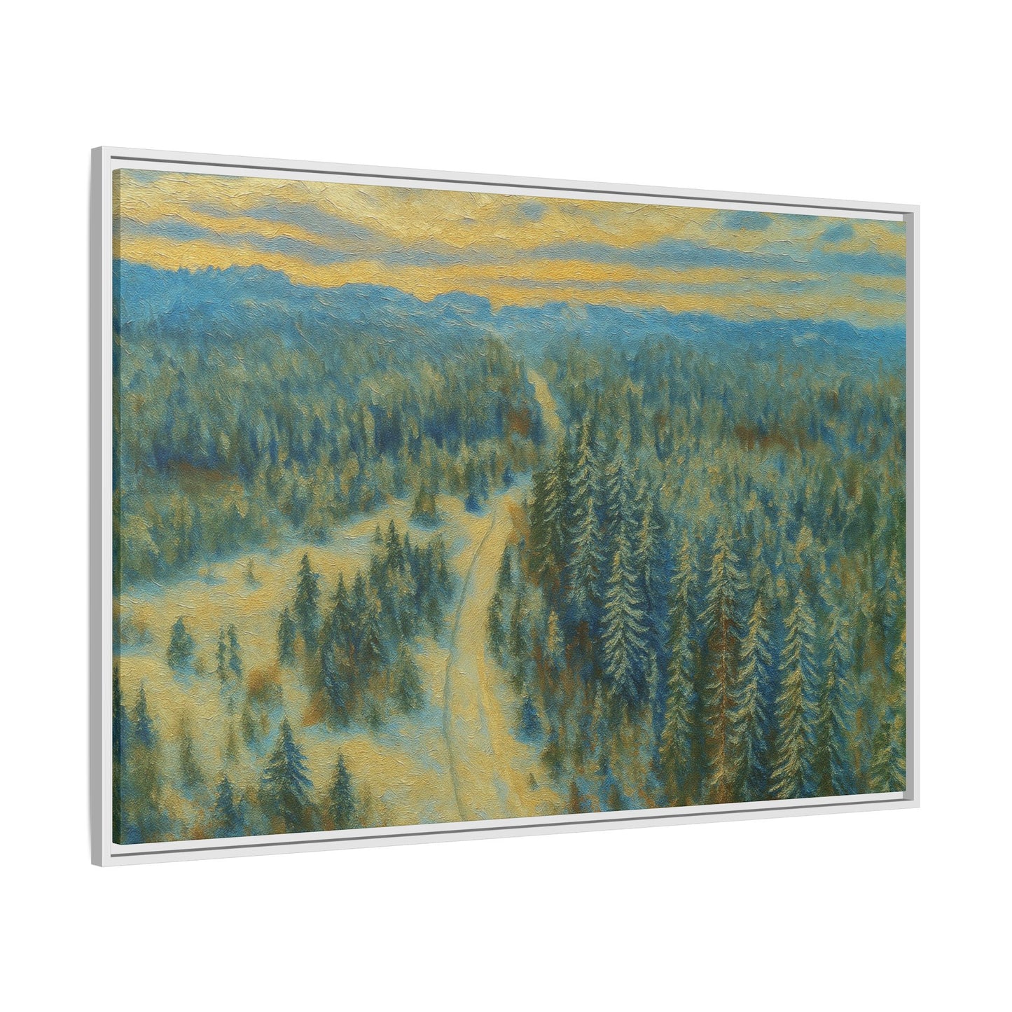 Framed Matte Canvas Art Print, Tranquil Forest Landscape, Home Decor for Nature Lovers, Wall Art for Living Room, Gift for Art Enthusiasts - TRV