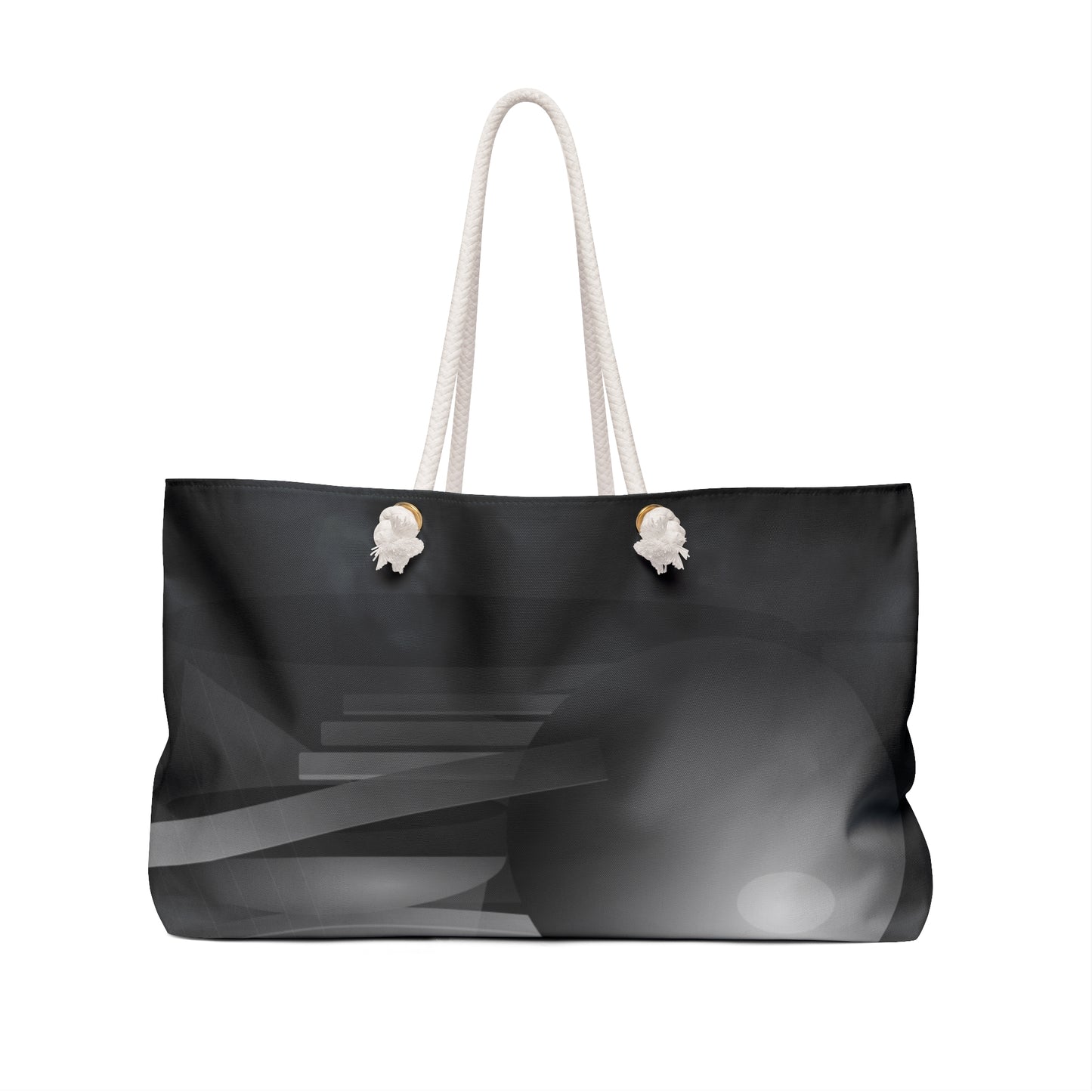 Monochrome Geometric Spheres Weekender Bag | Black Gray Abstract Tote