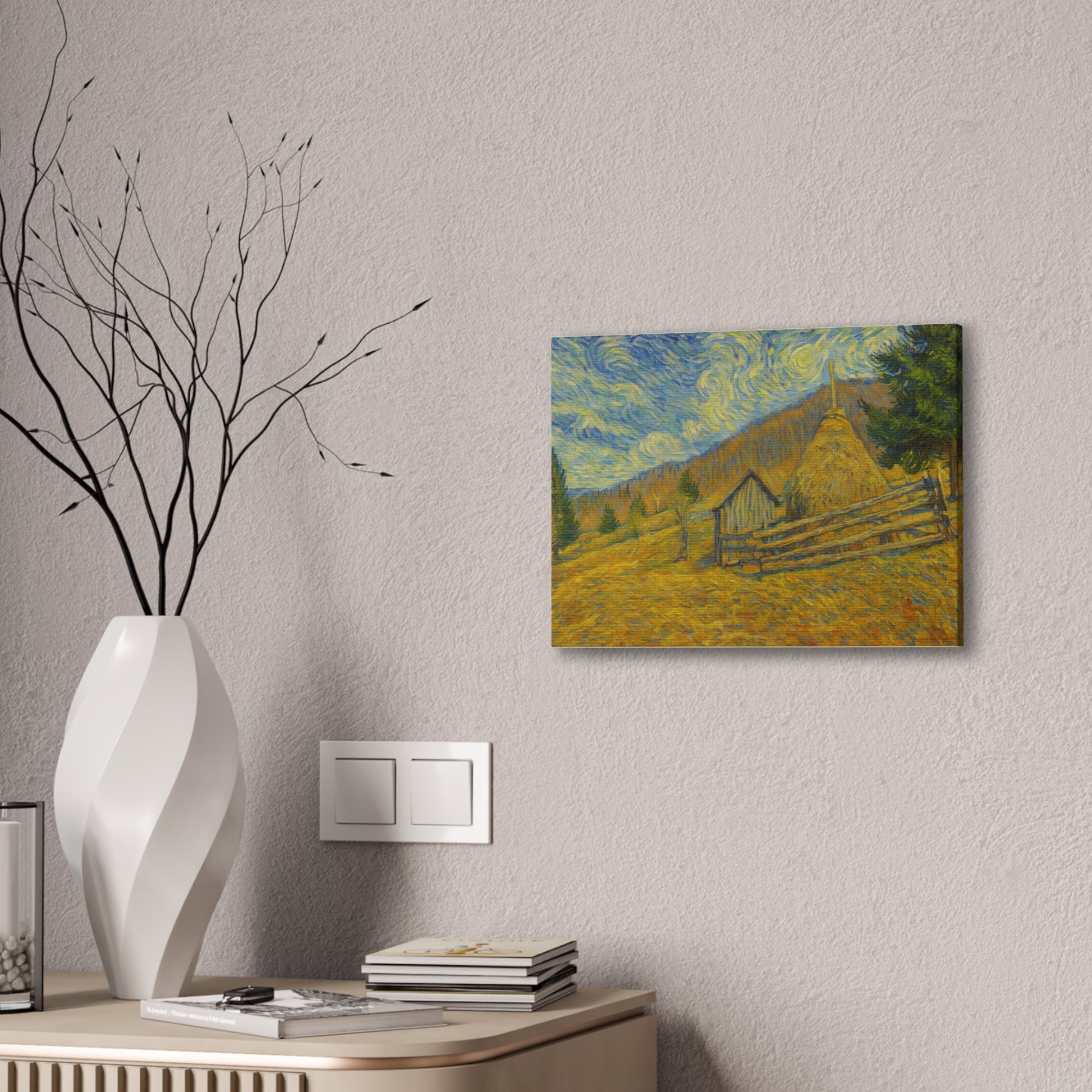 Vincent Van Gogh Inspired Canvas Print, Rustic Home Decor, Wall Art, Gift for Art Lovers, Country Landscape, Unique Art Piece - TRV