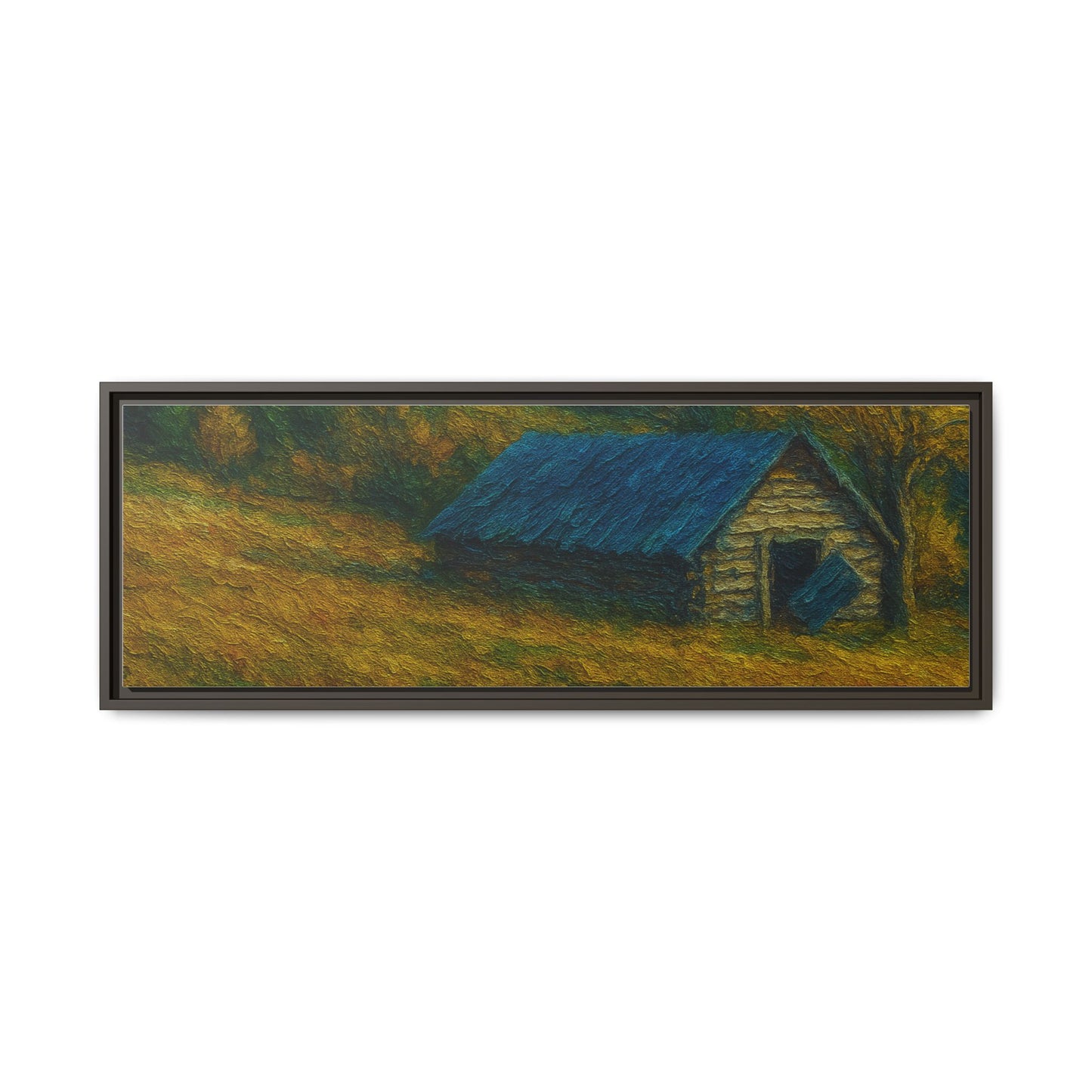 Framed Matte Canvas Print, Rustic Artwork, Farmhouse Decor, Nature Wall Art, Gift for Home, Autumn Decor, Landscape Painting