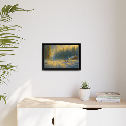 Wall Art Print, Winter Cabin Decor, Nature Scene, Holiday Gift, Cabin Vibes, Christmas Decoration, Matte Canvas, Framed - TRV