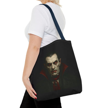 Vampire Haunted Tote Bag, Spooky Shopping Bag, Halloween Accessory, Gothic Style Handbag, Perfect for Halloween Parties, Unisex Tote - TRV