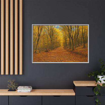 Autumn Forest Framed Canvas Art, Cozy Wall Decor, Nature Inspired Gift, Fall Home Accent, Perfect for Thanksgiving - TRV