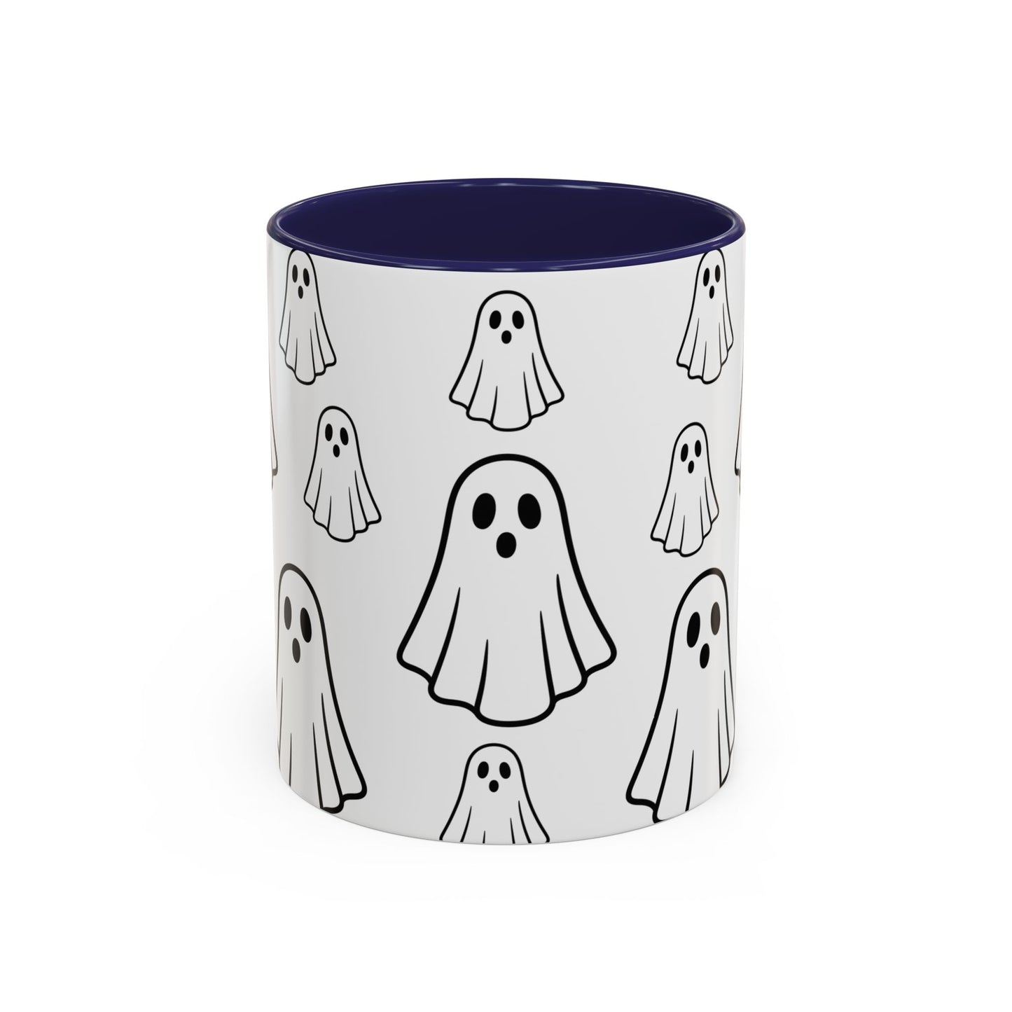 Cute Ghost Accent Coffee Mug, Halloween Mug, Spooky Drinkware, Gift for Ghost Lovers, Seasonal Decor, Unique Coffee Cup - TRV