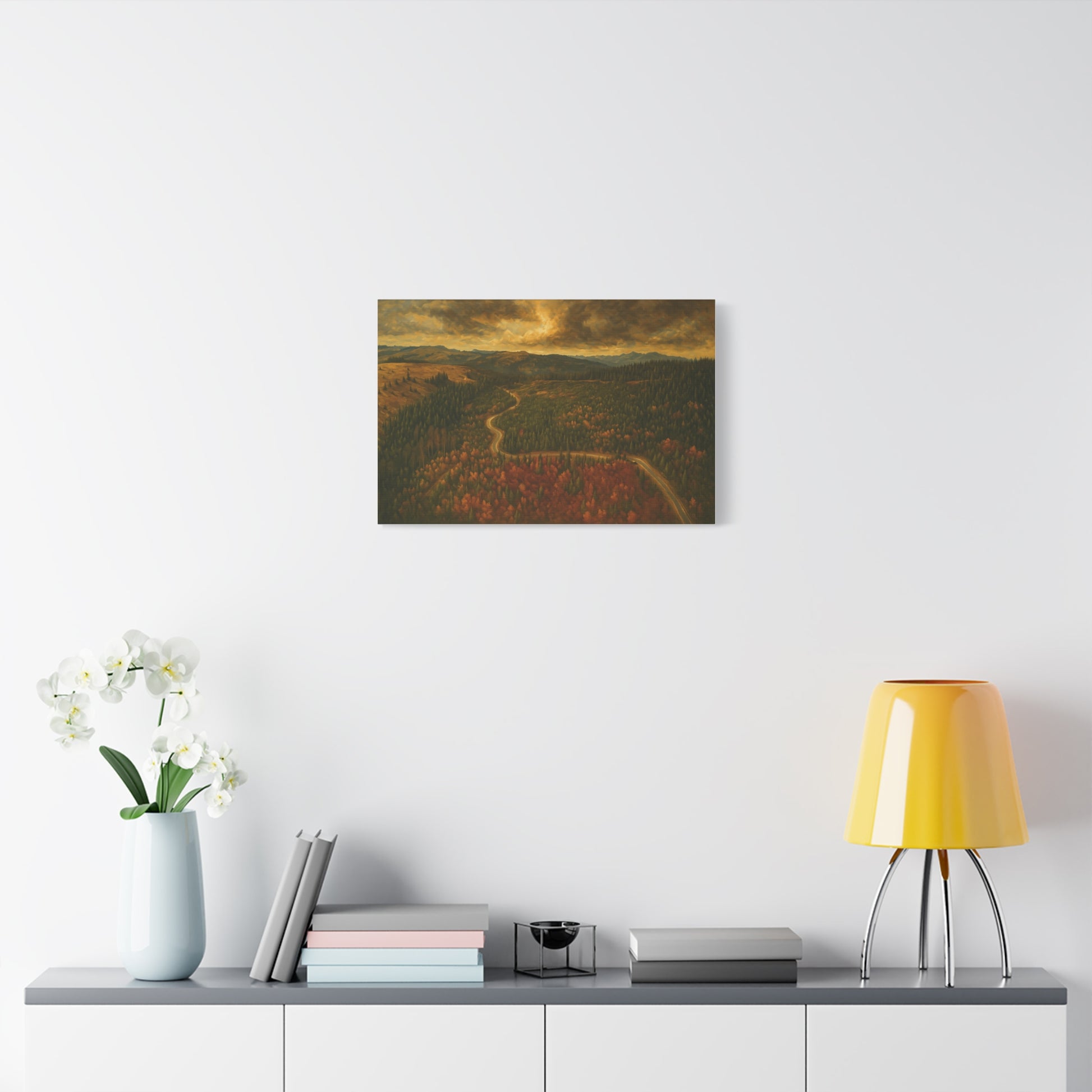 Stretched Canvas Art, Scenic Landscape Wall Decor, Nature Painting for Home, Rustic Room Accent, Gift for Nature Lovers - TRV