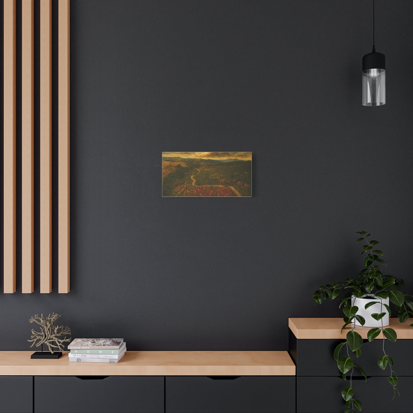 Stretched Canvas Art, Scenic Landscape Wall Decor, Nature Painting for Home, Rustic Room Accent, Gift for Nature Lovers - TRV