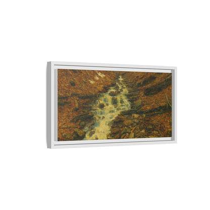 Serene Abstract Nature Canvas Art, Framed Wall Decor, Rustic Home Accent, Earthy Tone Artwork, Tranquil River Scene - TRV