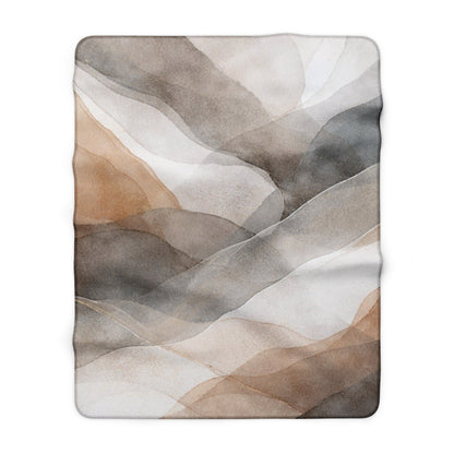 Abstract Sherpa fleece blanket from Printify featuring a soft, cozy fleece material with a modern abstract design for home decor.