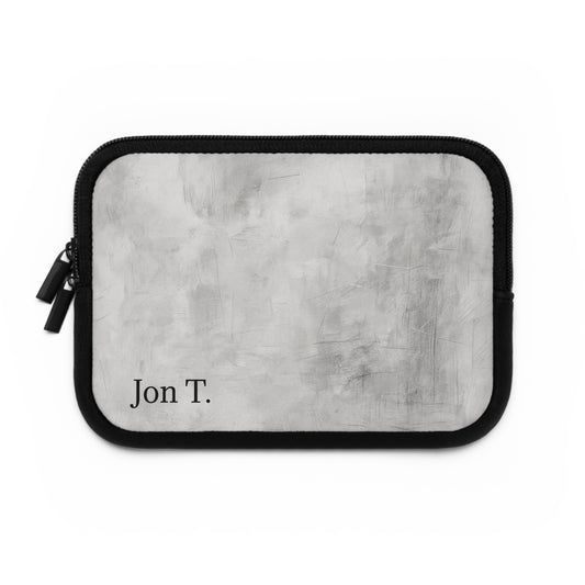 Personalized Minimal Marble Name Laptop Sleeve | Monogrammed Tech Case - TRV