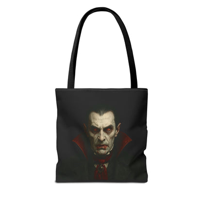 Vampire Haunted Tote Bag, Spooky Shopping Bag, Halloween Accessory, Gothic Style Handbag, Perfect for Halloween Parties, Unisex Tote - TRV