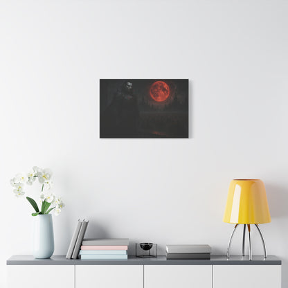 Dracula Canvas Art: Gothic Vampire with Blood Moon, Fantasy Wall Decor, Dark Aesthetic Print, Horror Art, Halloween, Gothic Home Decor - TRV