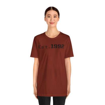 Est. 1992 Unisex Jersey Tee - Retro Birthday Gift, Casual Wear, Cool Vintage T-Shirt, Gift for Him, Gift for Her - TRV