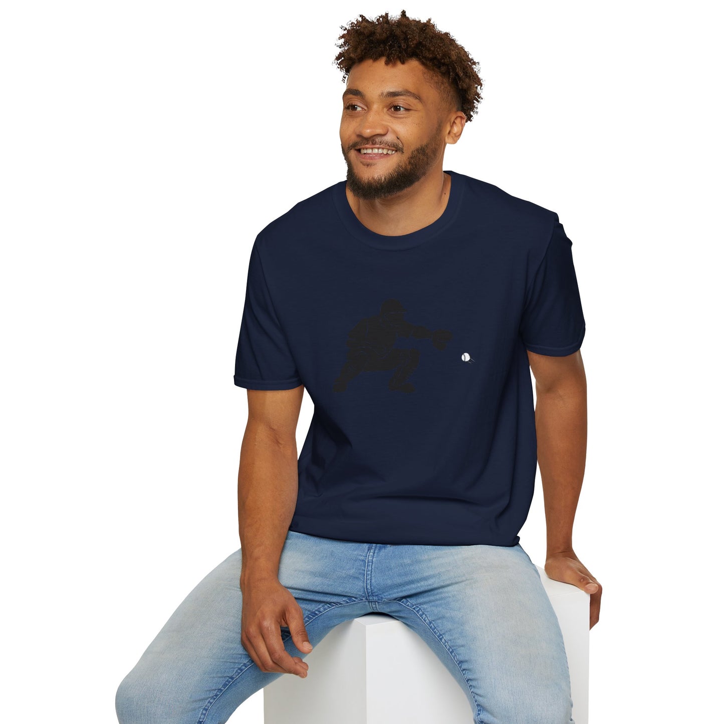 Baseball Catcher Unisex Softstyle T-Shirt, Sports Apparel, Gift for Athletes, Workout Gear, Casual Wear, Special Occasions