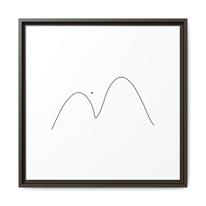 Minimal Line Mountains Matte Canvas Framed