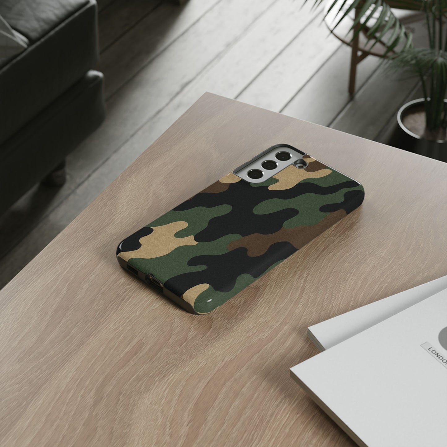 Camouflage Phone Case, Tough Phone Cover, Military Style Accessory, Protective Case for Men, Gifts for Soldiers - TRV