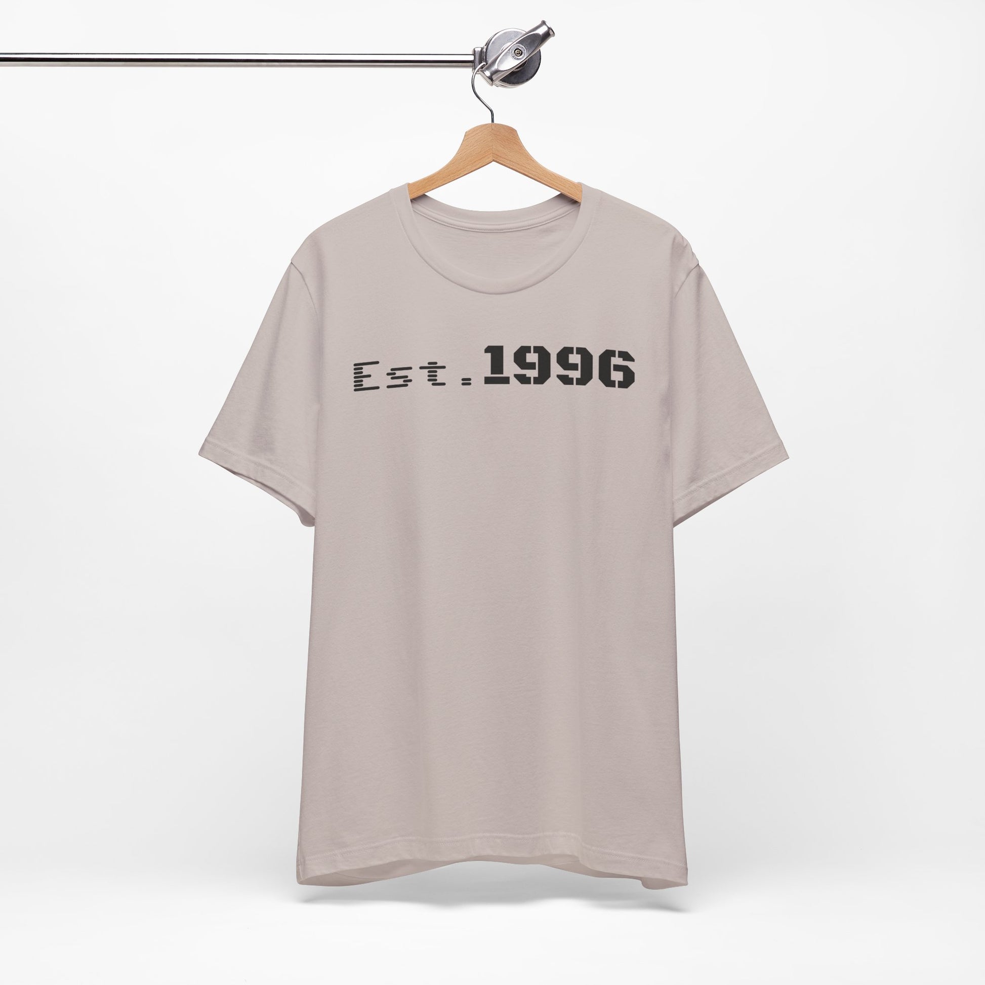 Unisex Jersey Tee - 'Est. 1996' Graphic Shirt, Birthday Gift, Casual Wear, Vintage Style, Retro Fashion, Gift for Him/Her - TRV