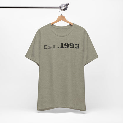 Est. 1993 Unisex Short Sleeve Tee - Perfect for Birthdays, Nostalgia, Casual Wear, Gifts, and Celebrations - TRV