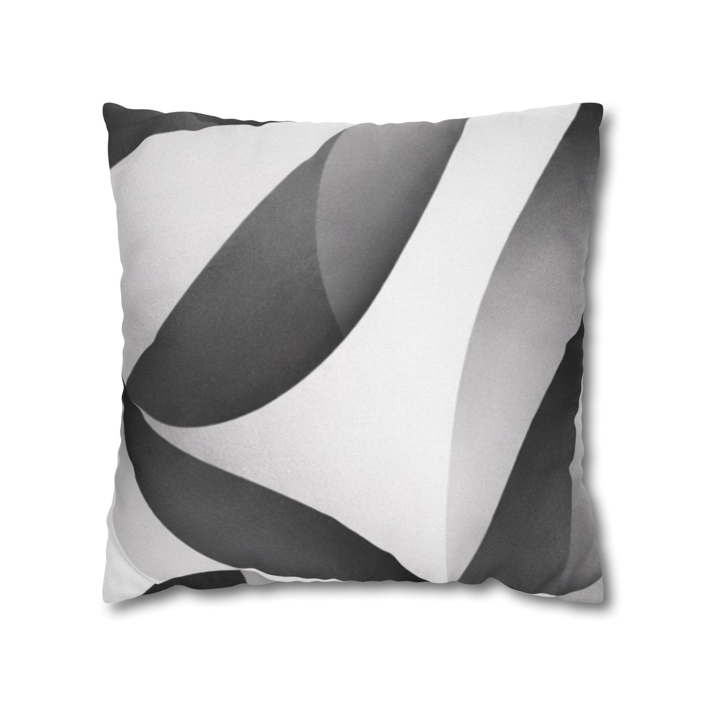 Abstract black and white wave pattern square pillowcase for home decor, featuring a modern design by Printify.