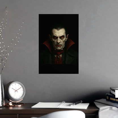 Gothic Vampire Art Poster, Spooky Wall Decor, Horror Room Accent, Perfect for Halloween, Gothic Decor, Home Office Artwork - TRV