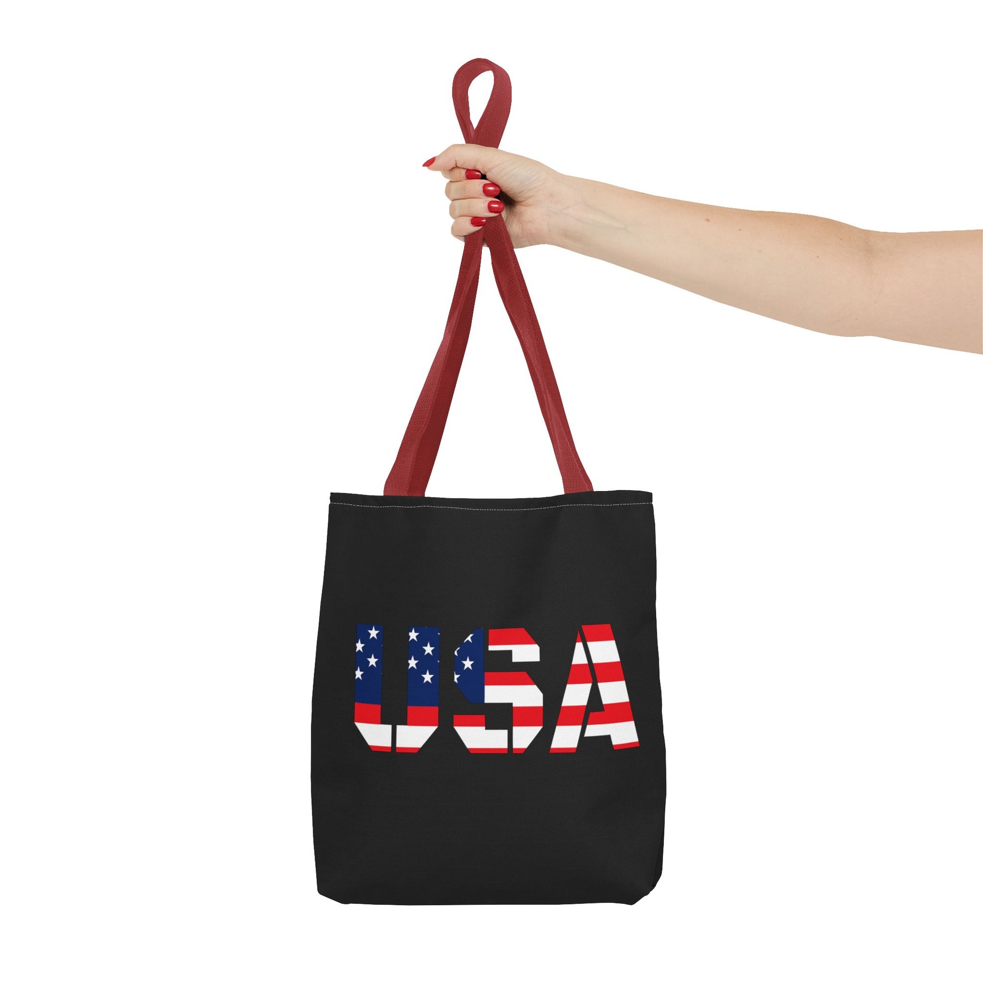 Patriotic USA Print Tote Bag, Reusable Shopping Bag, 4th of July Gift, Summer Carryall, American Flag Style - TRV