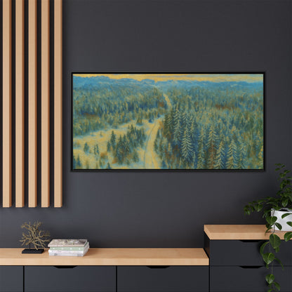 Framed Matte Canvas Art Print, Tranquil Forest Landscape, Home Decor for Nature Lovers, Wall Art for Living Room, Gift for Art Enthusiasts - TRV