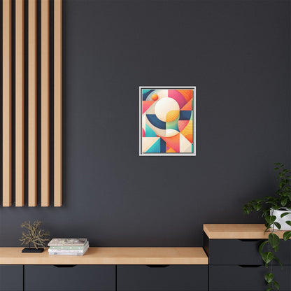 Colorful Geometric Abstract Art Matte Canvas Framed