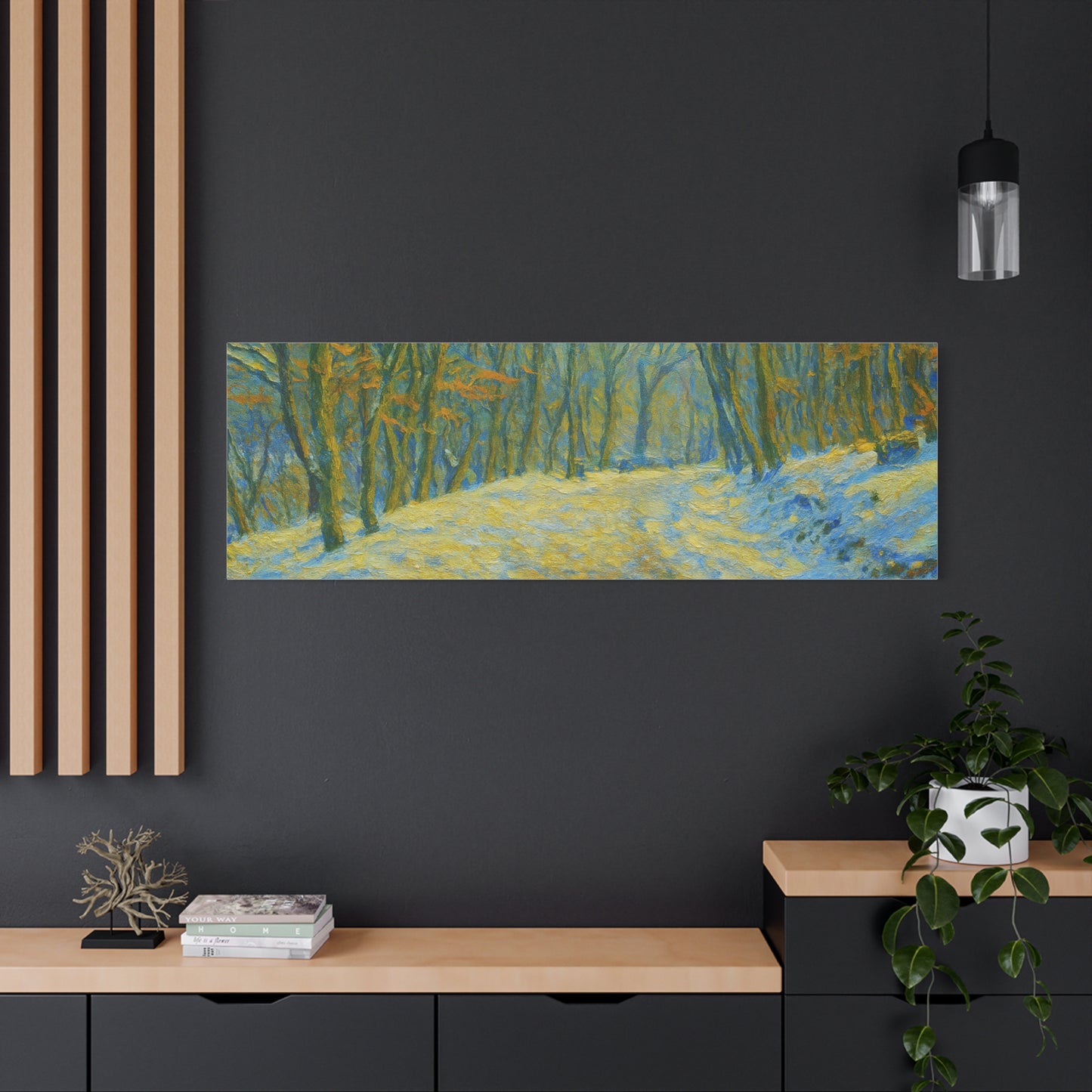 Wall Art Print, Winter Landscape Canvas Home Decor, Gift for Nature Lovers, Seasonal Artwork, Cozy Housewarming Decoration - TRV