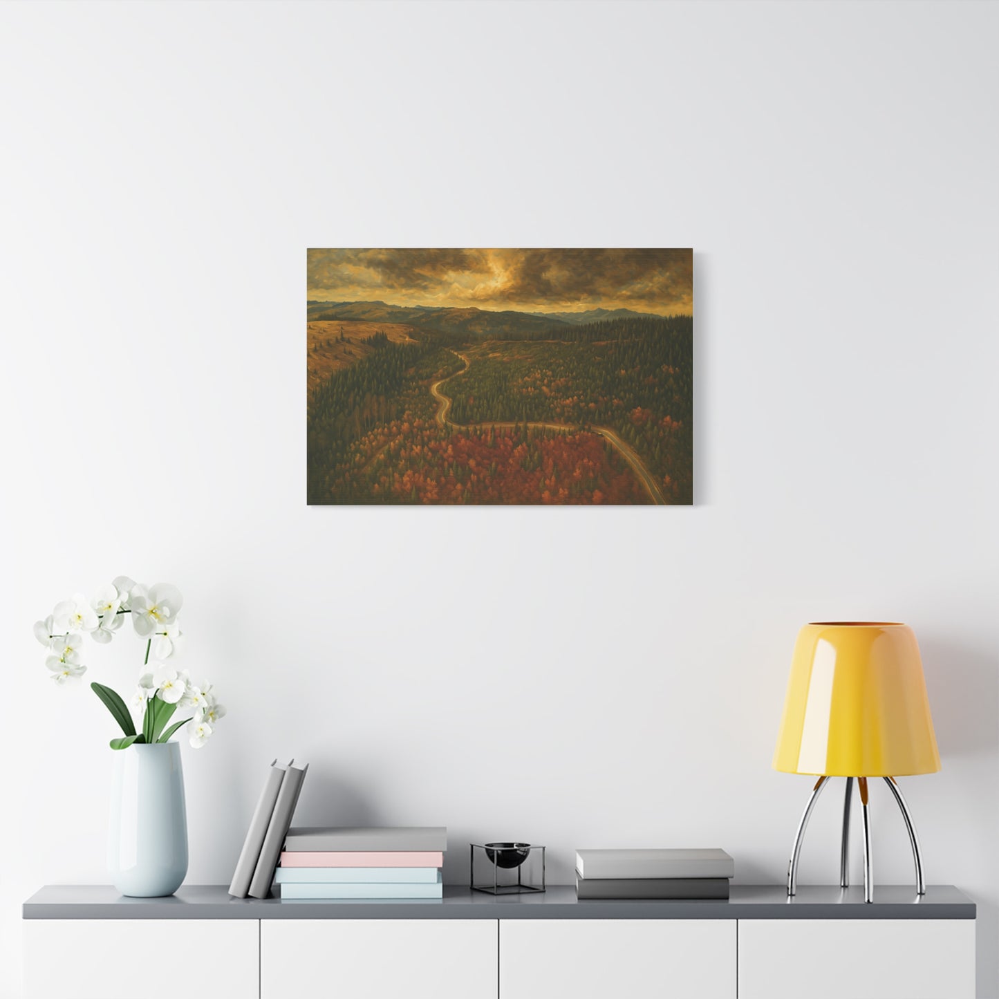 Stretched Canvas Art, Scenic Landscape Wall Decor, Nature Painting for Home, Rustic Room Accent, Gift for Nature Lovers - TRV