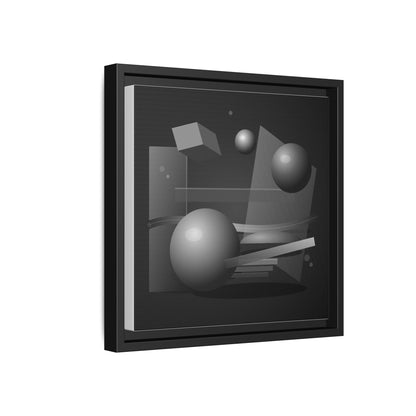 Monochrome Geometric Spheres Canvas Framed Wall Art | Matte Print