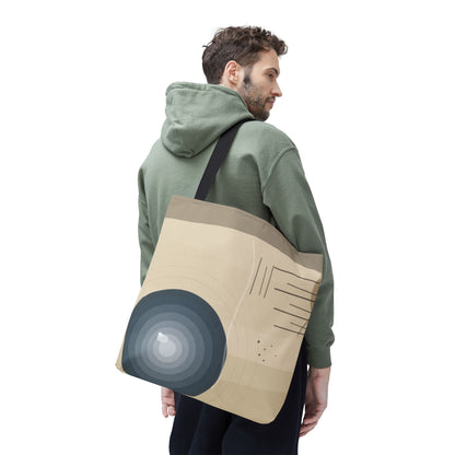 Abstract Neutral Waves Tote Bag | Geometric Circle Pattern