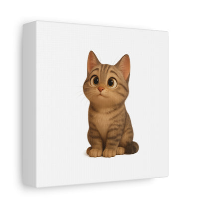 Adorable Cat Canvas Art, Cute Cat Wall Decor, Pet Lover Gift, Nursery Wall Art, Animal Print, Modern Home Decor - TRV