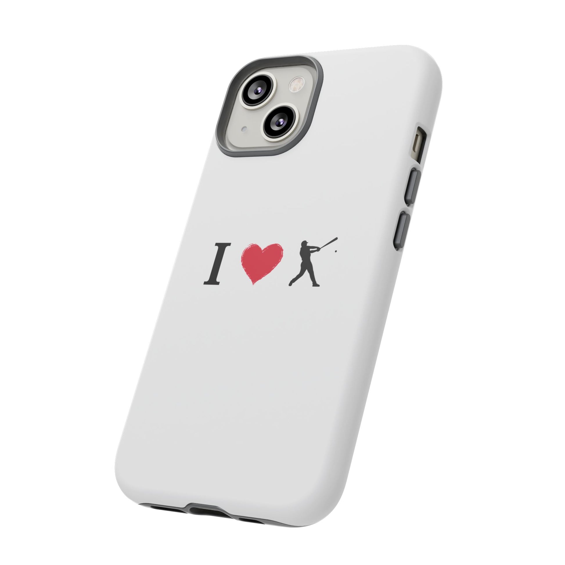 Baseball Love Phone Case, Tough Cases for Sports Lovers, i Heart Baseball Protection, Gift for Players, Cute Sports Case - TRV