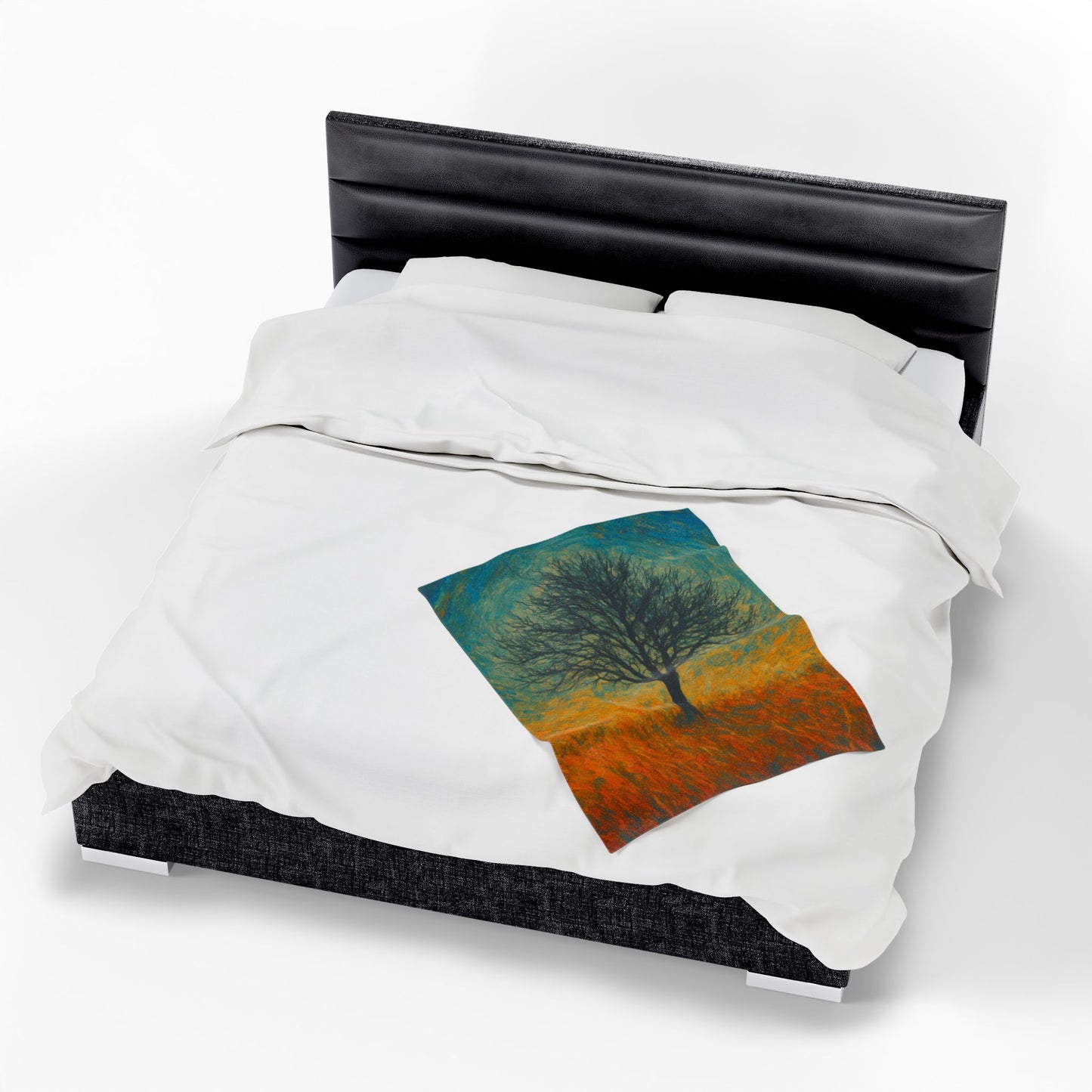 Cozy Velveteen Plush Blanket with Serene Tree Design | Comfortable Home Decor, Gift for Nature Lovers, Cozy Nights, Warmth&Style - TRV