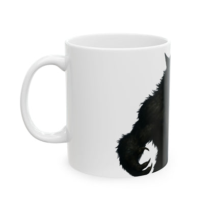 Werewolf Graphic Ceramic Mug, Unique Gift for Animal Lovers, Halloween Decor, Coffee Cup, 11oz 15oz Sizes Available - TRV