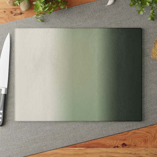 Green Ombre Gradient Glass Cutting Board | Modern Kitchen Decor