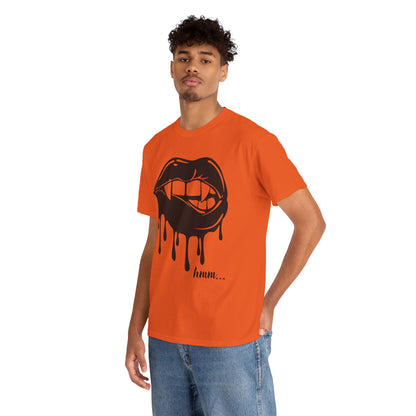 Edgy Graphic Tee - Dripping Lips Design - Unisex Heavy Cotton Tee