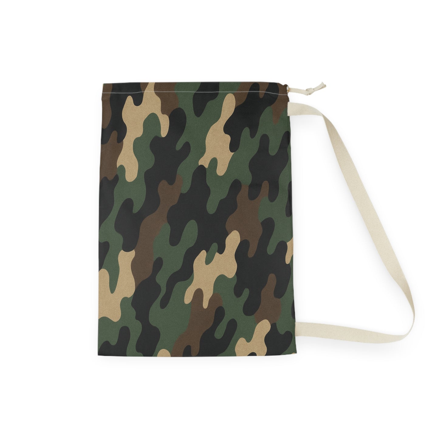 Green Camo Pattern Laundry Bag | Camouflage Sling Wash Bag - TRV