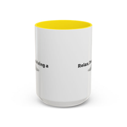 Coffee Mug — “Relax, I’m Driving” UFO Accent Ceramic Mug (11/15 oz)